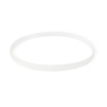 Transparenter Silikon-Dichtungsring für den Bambusdeckel eines Wasserfilters von Lotus Vita auf weißem Hintergrund.