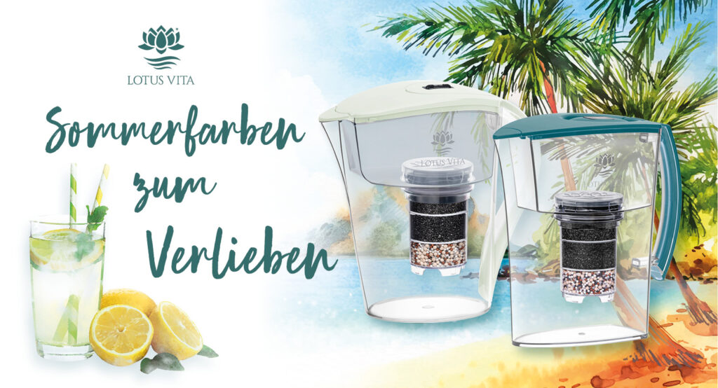 Sommerfarben zum Verlieben LOTUS und FAMILY Filterkanne in Zartgrün und Aquamarin
