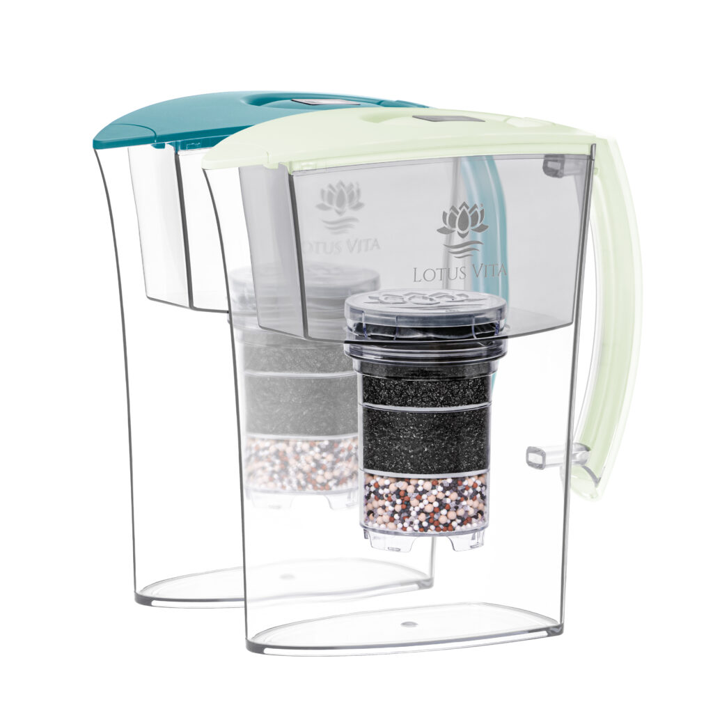 LOTUS Filterkanne 1,6L in Zartgrün und Aquamarin